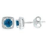 Zlaté náušnice s diamanty a topazem Altman Diamond FE1123106LBT
