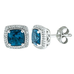 Zlaté náušnice s diamanty a topazem Altman Diamond ZE100858LBT