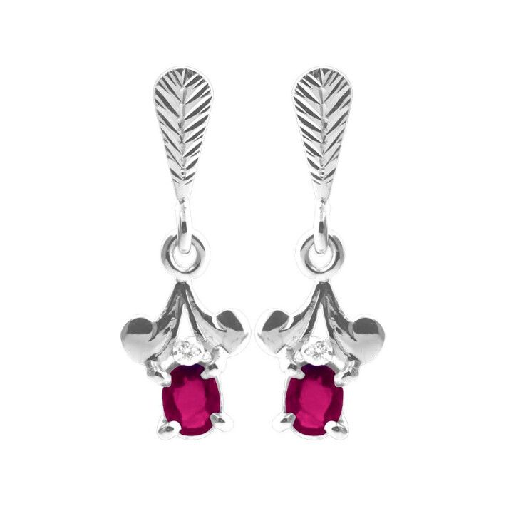 Zlaté náušnice s rubíny a diamanty Altman Diamond 13ZP2100045B