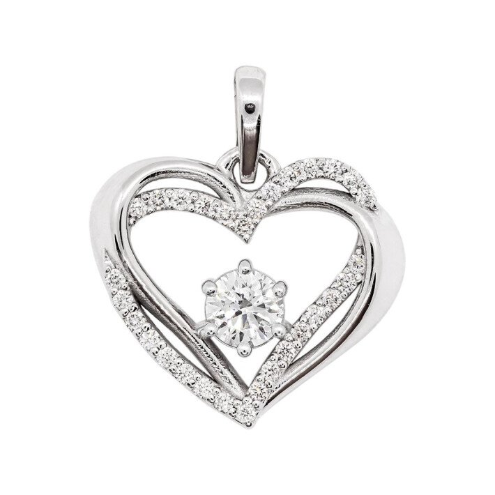 Zlatý přívěsek ve tvaru srdce s diamanty 13ZP2301371B