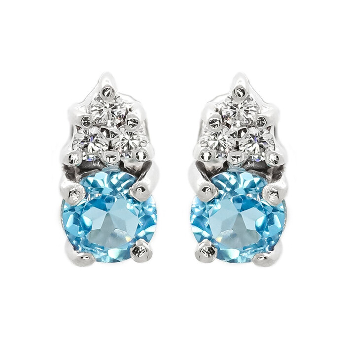 Zlaté náušnice s diamanty a topazy 21ZP2402689C