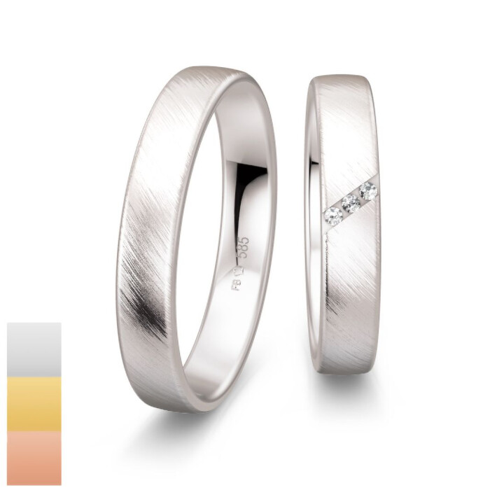 Snubní prsteny Basic Light II z bílého zlata s diamanty nebo zirkony 4804228-4804227