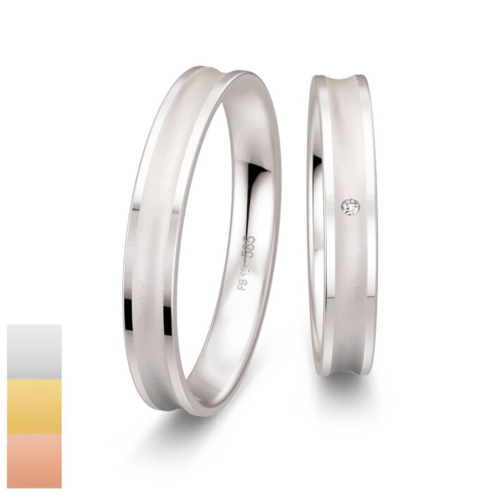 Snubní prsteny z bílého zlata s diamantem nebo zirkonem SmartLine Slim 4807126-4807125