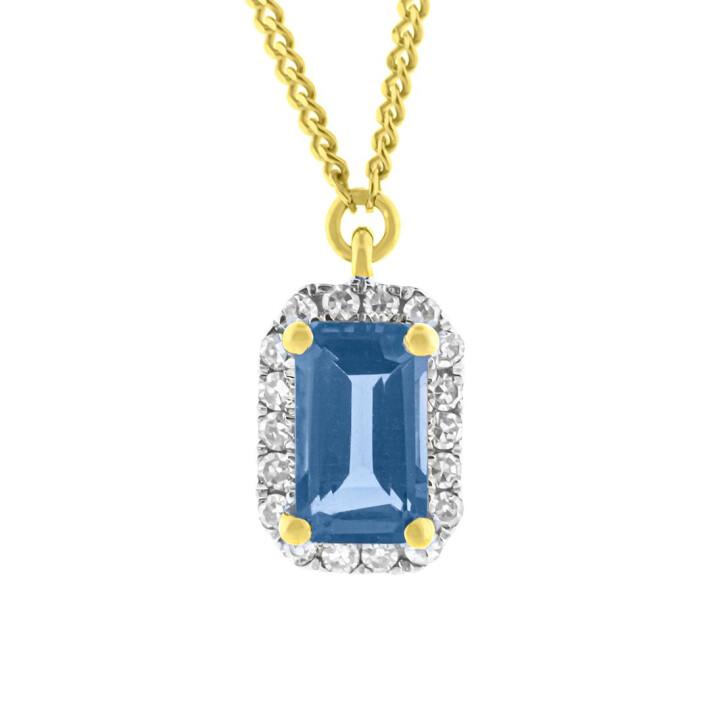 Zlatý přívěsek s London Blue Topazem a diamantem FP8995LBT