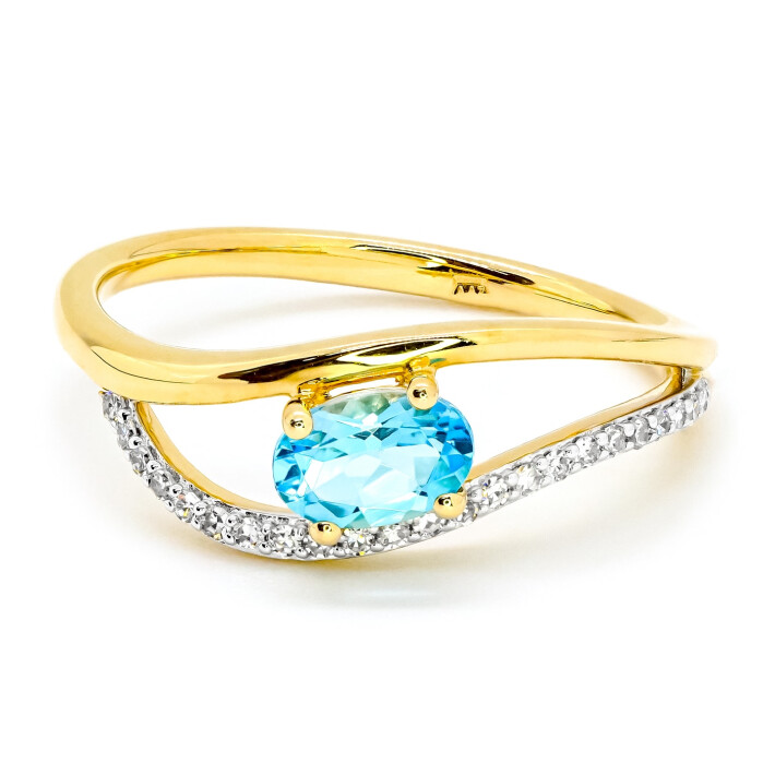 Zlatý prsten s topazem a diamanty FR1123509BTY