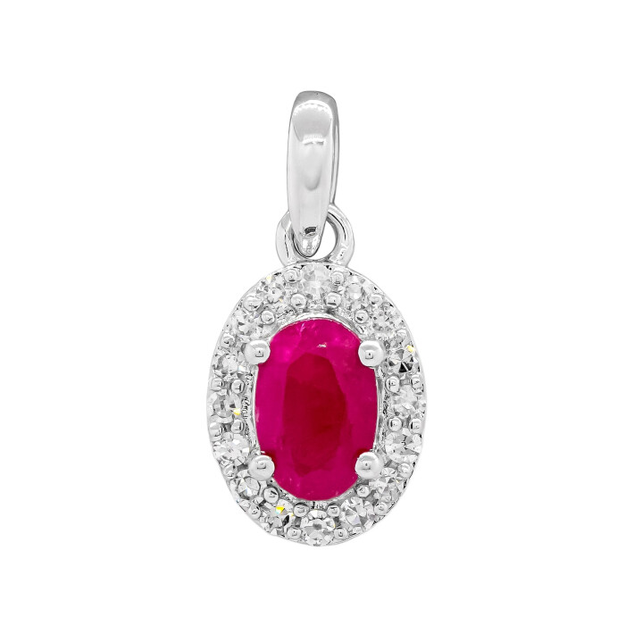 Přívěsek z bílého zlata s rubínem a diamanty  JP6055RBW