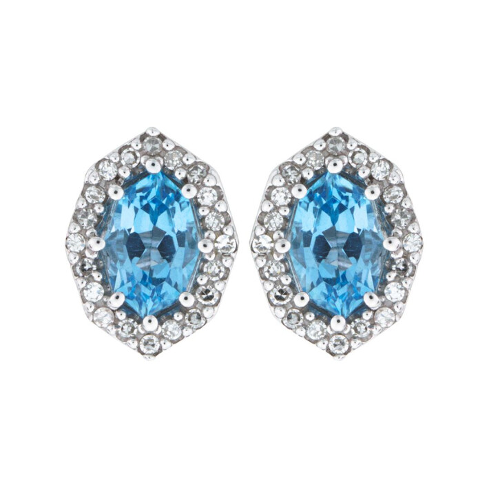 Zlaté náušnice s topazy a diamanty Altman Diamond KE051051169