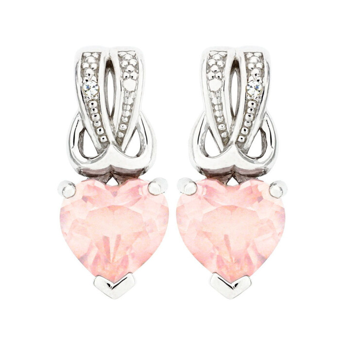Zlaté náušnice s diamanty a růženínem Altman Diamond KE058737415