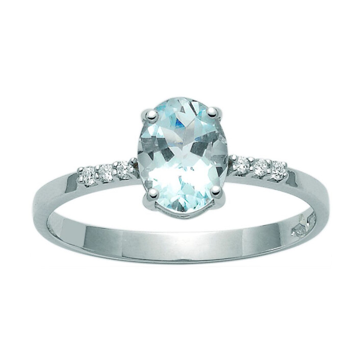 Zlatý prsten s akvamarínem a diamanty LID3289