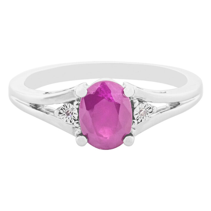 Zlatý prsten s rubínem a diamanty R4771RB