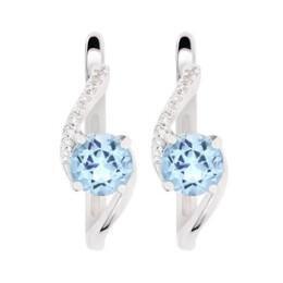 Náušnice z bílého zlata s topazem a diamanty 17259WWB4WT