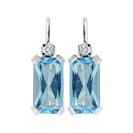 Zlaté náušnice s diamanty a topazem Altman Diamond 21ZP2000319B