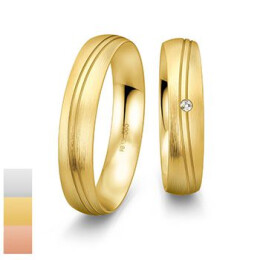 Snubní prsteny Basic Light II ze žlutého zlata s diamantem nebo zirkonem 4804240-4804239