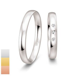 Snubní prsteny Basic Slim z bílého zlata s diamanty nebo zirkony 4804316-4804315