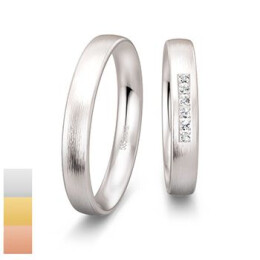 Snubní prsteny Basic Light z bílého zlata s diamanty nebo zirkony 4805630-4805629