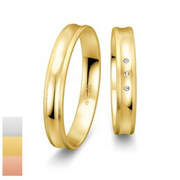 Snubní prsteny Basic Light III ze žlutého zlata s diamanty nebo zirkony 4805704-4805703