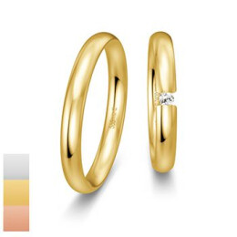 Snubní prsteny Basic Light III ze žlutého zlata s diamantem nebo zirkonem 4805736-4805735