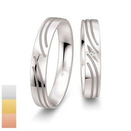 Snubní prsteny z bílého zlata s diamantem nebo zirkonem SmartLine Slim 4807134-4807133