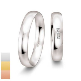 Snubní prsteny Profilringe Light z bílého zlata s diamanty nebo zirkony 4814407-4804407