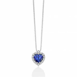 Zlatý náhrdelník s tanzanitem a diamanty CLD4464