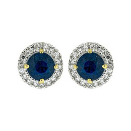 Zlaté náušnice s diamanty a safírem Altman Diamond FE10060SAP