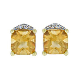Zlaté náušnice s cítríny a diamanty Altman Diamond KE058898051