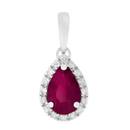 Přívěsek z bílého zlata s rubínem a diamanty KP051139924