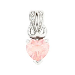 Zlatý přívěsek s diamantem a růženínem ve tvaru srdce KP058737714
