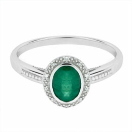 Zlatý prsten se smaragdem a diamanty KR058805420