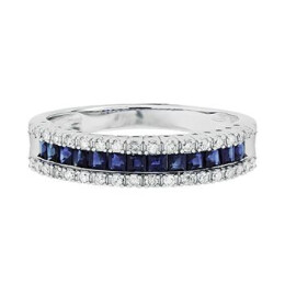 Dámský prsten ze zlata se safíry a diamanty KR05982901114