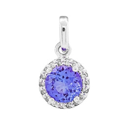 Přívěsek z bílého zlata s tanzanitem a diamanty  PR041