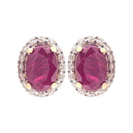 Zlaté náušnice s rubínem a brilianty Altman Diamond VE121118RB